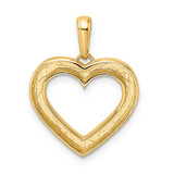 14k and White Rhodium Diamond-cut Fancy Heart Pendant