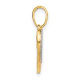 14K and White Rhodium Diamond-cut Heart Pendant - C4-FECF9523-2752