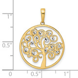 14k and White Rhodium Diamond-cut Tree of Life Pendant - M3-D5752B2A-4906