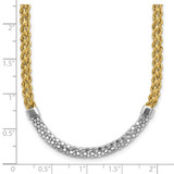 14K and White Rhodium Diamond-cut Twisted Fancy Rope 18 inch Necklace