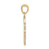 14K and White Rhodium Polished Double Heart Pendant