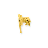 14k and White Rhodium Polished Heart Pin