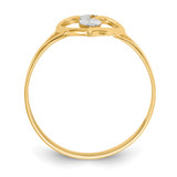 14K and White Rhodium Polished Heart Ring