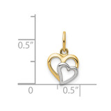 14K and White Rhodium Polished Hearts Pendant - YC-013FB2E4-6362