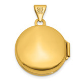 14k and White Rhodium Polished Saint Christopher Protect Us 16mm Round Locket