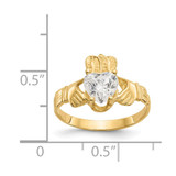 14k April CZ Birthstone Claddagh Ring