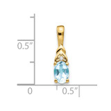 14k Aquamarine and Diamond Pendant - XB-D3919A34-1706