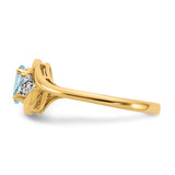 14k Aquamarine and Diamond Ring - XB-FCAD6E03-5845