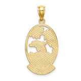 14K ARUBA W/ Dolphin Sunset In Frame Charm