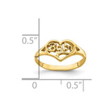 14K BABY Cut-out Heart Ring