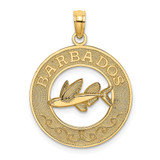 14K BARBADOS w/Flying Fish Circle Charm
