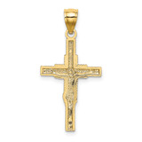 14K Beaded Accent Crucifix Charm