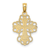 14K Beaded Lace Trim Cross Charm