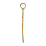 14K Beaded Tip Cross w/ Heart Center Charm
