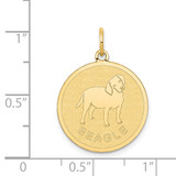 14k Beagle Disc Charm