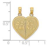 14k BEST FRIENDS Break-a-part Heart Charm
