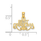 14k BEST GRANDMA with Flower Charm