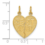 14k Best Sister Break-apart Charm