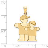 14k Big Boy and Little Boy Engravable Charm