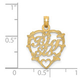 14K BIG SIS in Heart Charm