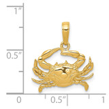 14k Blue Crab Pendant - C3-411D0533-9358