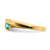 14k Blue Topaz 4-stone Ring