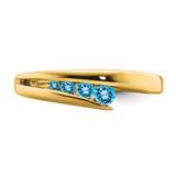 14k Blue Topaz 4-stone Ring