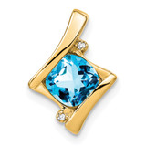 14k Blue Topaz and Diamond Pendant - PM-861C48D9-7326
