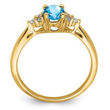 14k Blue Topaz and Diamond Ring - RM-D919D535-5981