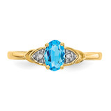 14k Blue Topaz and Diamond Ring - XB-E27396A8-3678