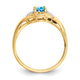14k Blue Topaz and Diamond Ring - XB-F4D70A83-7492