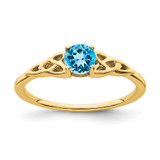 14K Blue Topaz Celtic Knot Ring