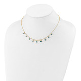 14k Blue Topaz w/2in ext. Necklace
