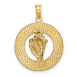14K BONAIRE Circle w/ Conch Shell Charm