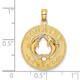 14K BONAIRE Circle w/ Dolphins Charm