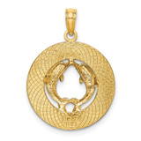 14K BONAIRE Circle w/ Dolphins Charm