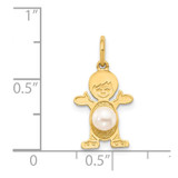 14K Boy 4mm FW Cultured Pearl-June