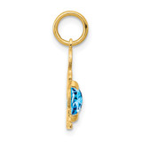 14K Boy 6x4 Oval Genuine Blue Topaz-December