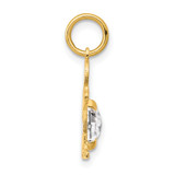 14K Boy 6x4 Oval Genuine White Topaz-April