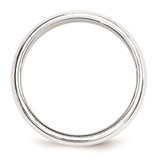 10k White Gold 5mm Milgrain Half Round Wedding Band Size 8