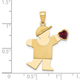 14k Boy with CZ January Birthstone Charm
