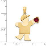 14k Boy with CZ July Birthstone Charm