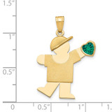 14k Boy with CZ May Birthstone Charm
