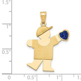 14k Boy with CZ September Birthstone Charm
