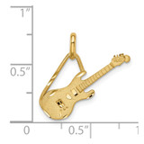 14K Brushed & Diamond-cut Guitar Pendant