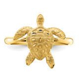 14K Brushed & Polished D/C Turtle Ring