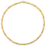 14k Brushed and Polished 4mm Fancy Oval Bar Link 16.75 inch Necklace