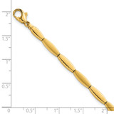 14k Brushed and Polished 4mm Fancy Oval Bar Link 7.5 inch Bracelet