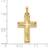14k Brushed and Polished Latin Cross Pendant - XR-68D81029-1770