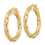 14K Brushed and Polished Twisted Hoop Earrings - TF-2B227BF5-4677